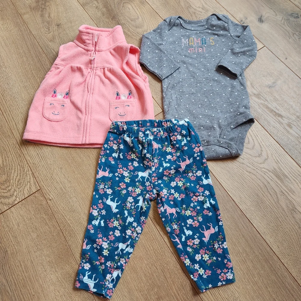 Carter's 6m Unicorn Fleece Vest Outfit